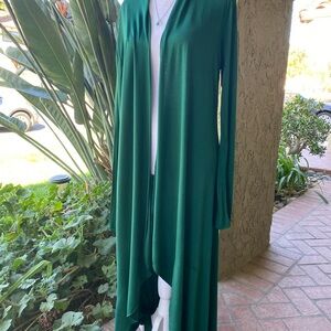 Elegant Emerald Green Open Cardigan